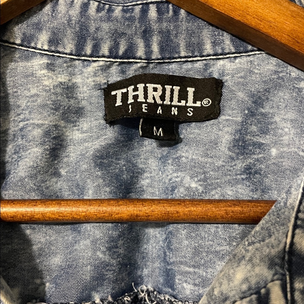 Thrill Women's Faded Denim Jean Jacket - Picture 2 of 3